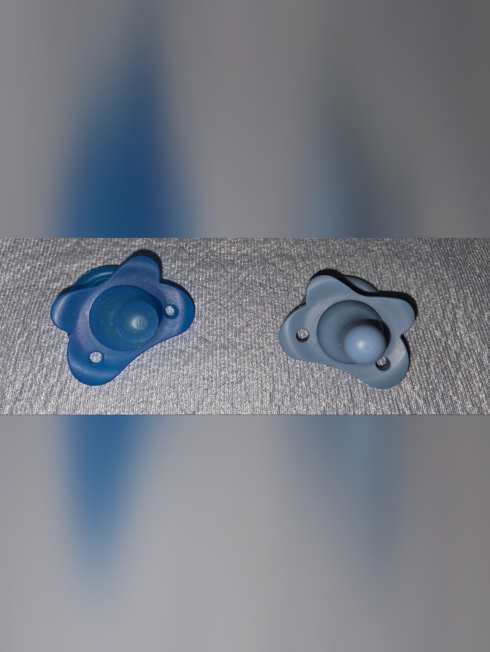 (2) Dr. Browns Happy Paci In Light Blue And Translucent Dark Blue